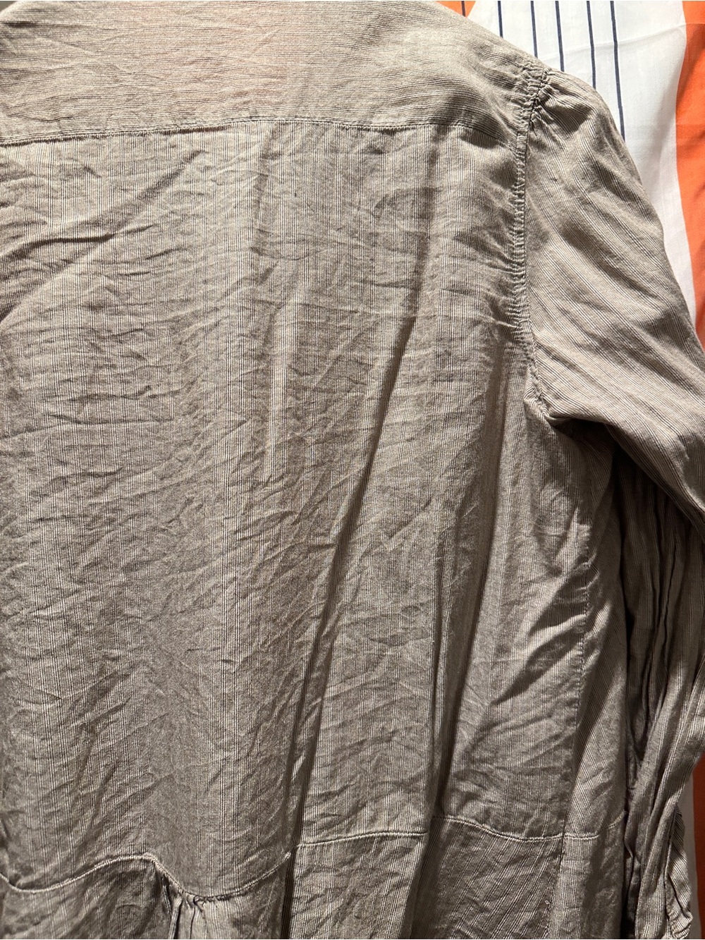 Light Taupe Striped Button-Up Shirt - Picture 6 of 6
